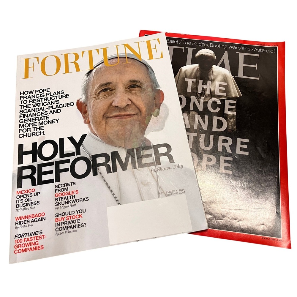 Fortune & TIME Magazines Pope Francis Holy Reformer Benedict XVI 2013 2014 Set